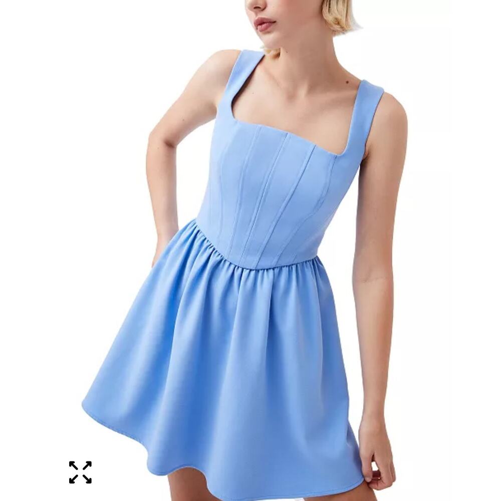 Festival French Connection Women's Baby Blue Whisper Scoop-Neck Mini Dress 10